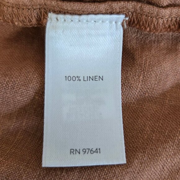 J.Jill Pure Jill Elements Womens 2X Linen Jacket Brown Hip Length Pockets - Picture 12 of 13